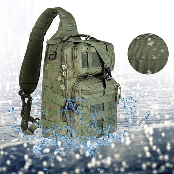 hopopower Tactical Sling Bag, Sport Bag Military Rover Shoulder Backpack EDC Assault Range Bag, Chest Pack Handbag Waterproof