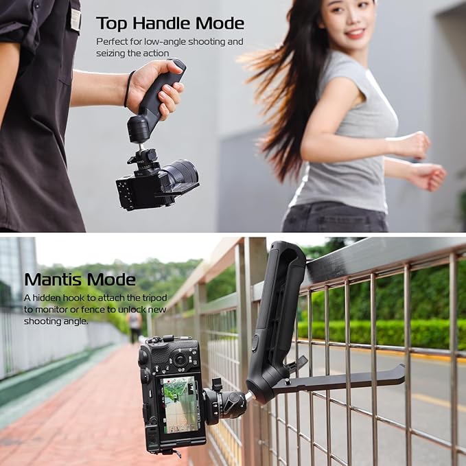 ULANZI TT38 One-Click Opening Vlogging Tripod Uka Quick-Release F38 w Cold Shoe Panoramic Ball Head w Hidden Hook, Camera Tabletop Flexible Travel Tripods for Sony/Canon/Nikon/Fujifilm and More