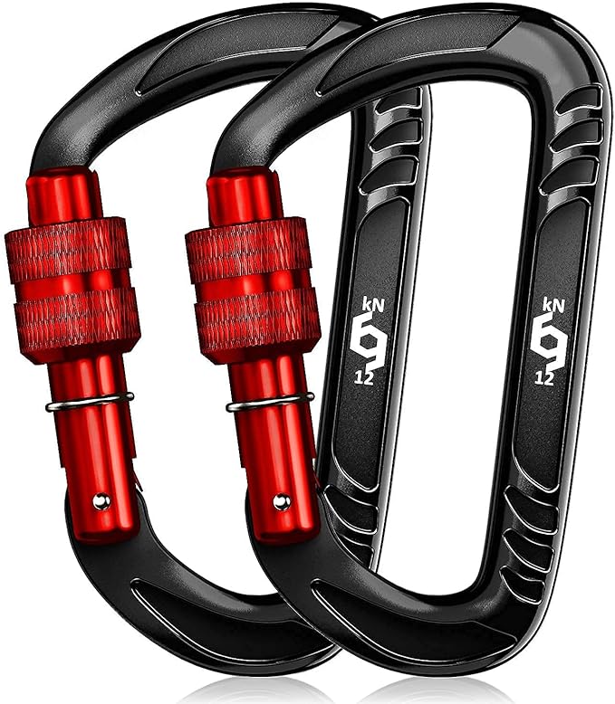 Rhino Produxs 12kN (2697 lbs) Heavy Duty Carabiner Clips, for Securing Pets, Outdoor, Camping, Hiking, Hammock, Dog Leash Harness, Keychains
