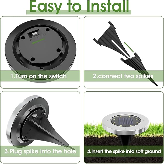 INCX 4.6 inch Solar Lights Outdoor Waterproof,16 Pack Solor Ground Light for Outside, Solar Garden Lights Landscape Lighting for Patio Pathway Lawn Yard Deck Driveway Walkway, Warm White