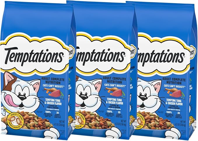 Temptations Tempting Tuna & Chicken Flavor Adult Dry Cat Food, 6.3 lb. Bag (Pack of 3)