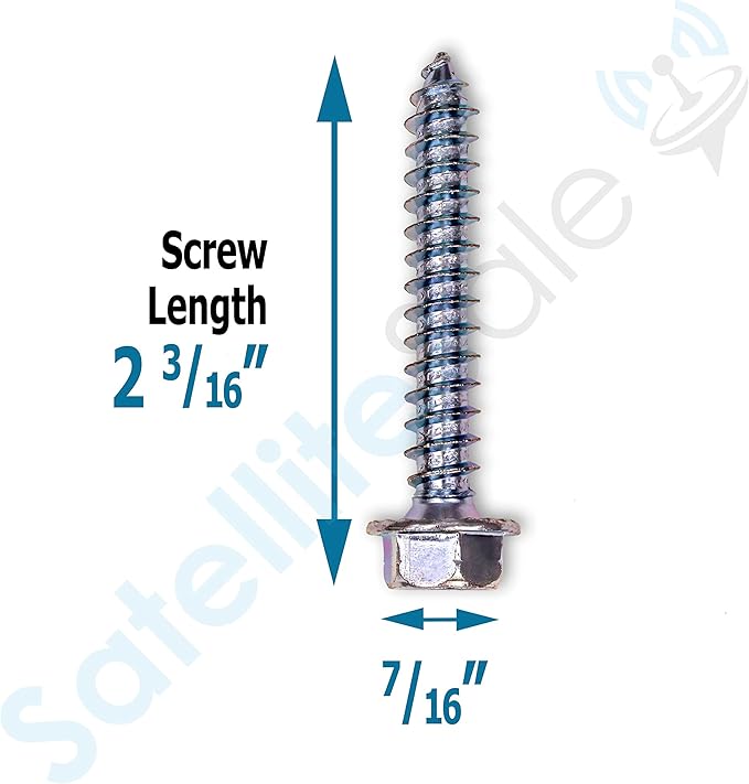 SatelliteSale Universal Roof Patch Kit 10x Zinc Plated Lag Bolts and 5X Mastic Pitch Pads