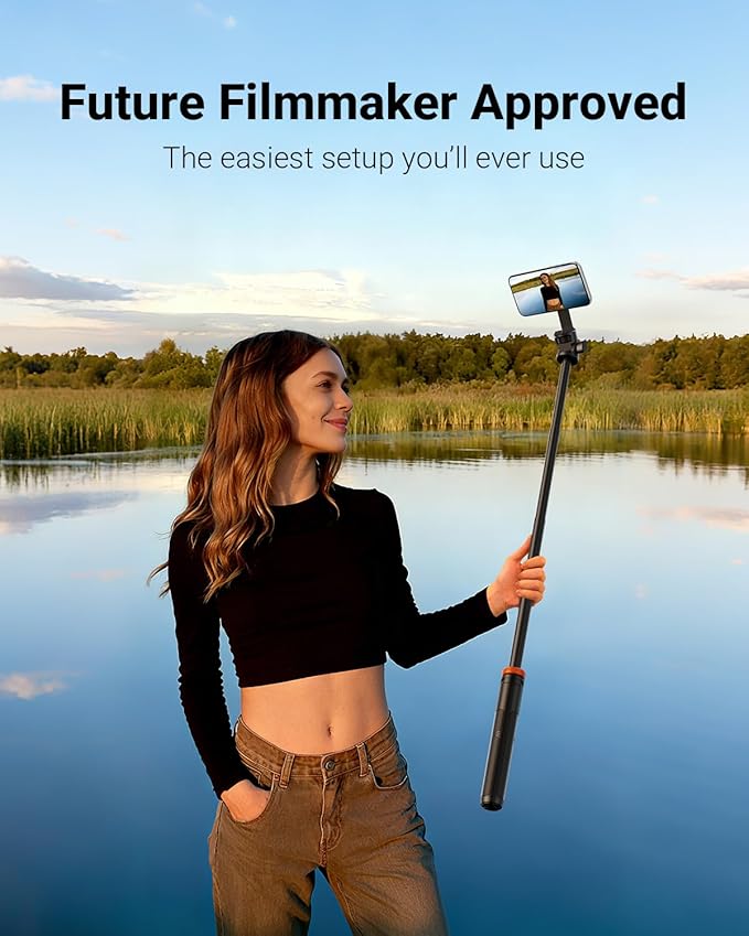 EUCOS 63" Magsafe Tripod, Tripod for iPhone & Magnetic Selfie Stick Tripod with Remote, Strong Magnetic Phone Holder for Magsafe, Extendable Phone Tripod Stand for iPhone/Android
