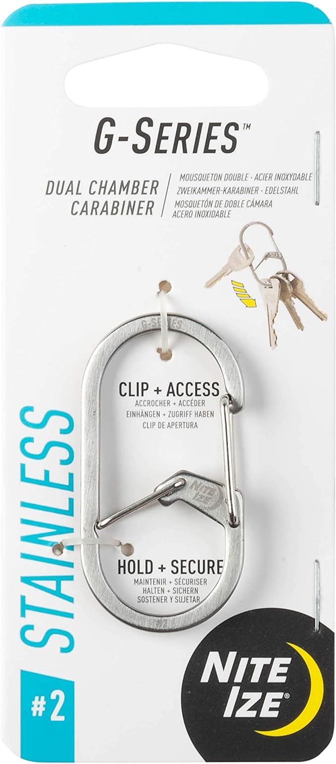 Nite IZE GS2-11-R6 G-Series Dual Chamber Carabiner, Stainless Steel