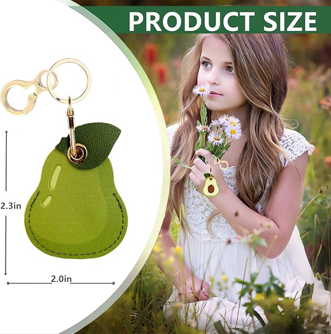 Leather Keychain Holder Case Compatible with AirTag,Cute air tag Cover with Keychain Ring,GPS Tracker Case for Keys