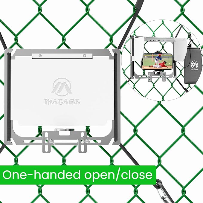 Cell Phone Fence Mount with Shade, Game Changer Mounting Kit, Gamechanger Streaming kit Works with iPhone, Mevo Start, Phones, and GoPro, for Recording Baseball Games(Upgraded Version)