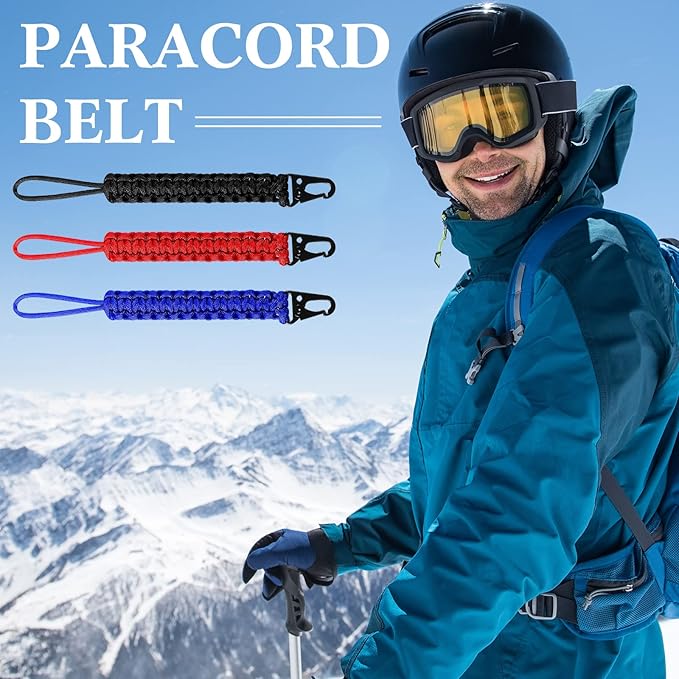 Shappy 3 Pcs Paracord Keychain Weave 550 Paracord 9 Inch Tactical Lanyard Wallet Accessories Camping Fishing Hunting Outdoor