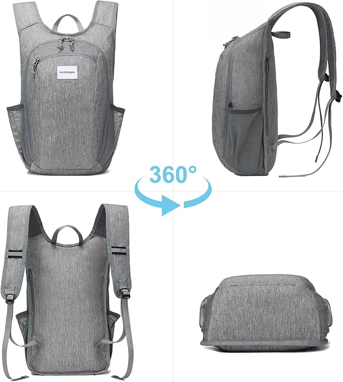 10L Foldable Lightweight Backpack – Packable Travel Daypack for Hiking, Cycling & Everyday Use – Water-Resistant Travel Bag with Multi-Pocket Design for Women & Men(Gray)