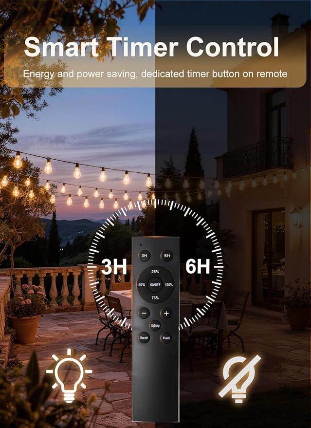 150FT Outdoor String Lights Waterproof, 50+2 Shatterproof S11 LED Bulbs, Extra Long Patio Lights for Outside, Bistro Cafe Decor, Backyard Garden Hanging Lights, Outside Fence Light String