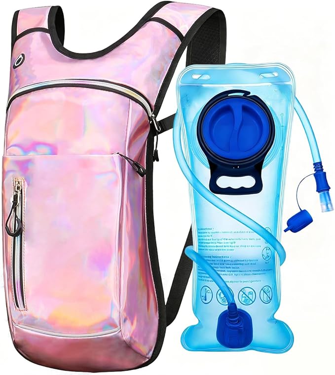 Hydration Backpack, Water Backpack with 2L Hydration Bladder, Rave Backpack Hydration Pack, Festival Essential for Raves, Hiking, Cycling, Climbing, Running, Outdoor, Camping and More