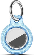for Apple AirTag 2nd & 1st Gen, Waterproof Case for AirTag Holder Keychain,GPS Tracker Cover for Dog,Car Key,Luggage-E45-Clear Blue