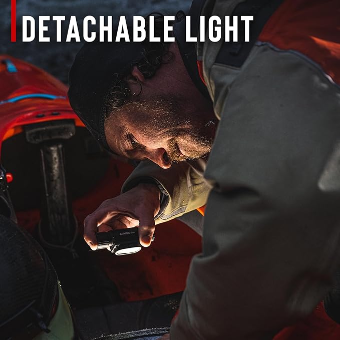 Coast WPH30R 1500 Lumen Waterproof Ultra Bright IP68 USB Rechargeable-Dual Power Headlamp, 5 Modes with Spot and Flood Beams, Blue/Black