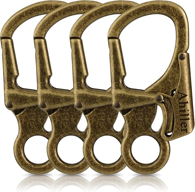 Ahiller Carabiner Clip, Double Anti-Misopening Locking Design, 3" Zinc Alloy Heavy Keychain for Outdoor Camping Hiking, Key Ring Clip