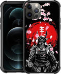 for iPhone 11 Pro Max Case, Sakura Japanese Samurai Pattern Graphic Design Girl Boy Soft Silicone Hard Acrylic Shock Protection for iPhone 11 Pro Max