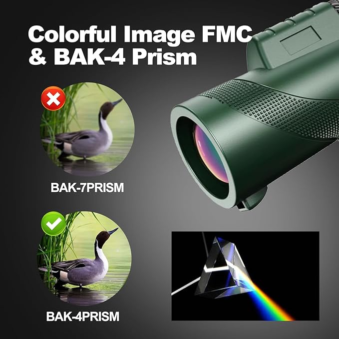 Monocular-Telescope 80x100 High Powered Monoculars High Definition for Adults with Smartphone Adapter for Bird Watching, Hunting Wildlife Bird Watching Travel Camping Hiking (Green)
