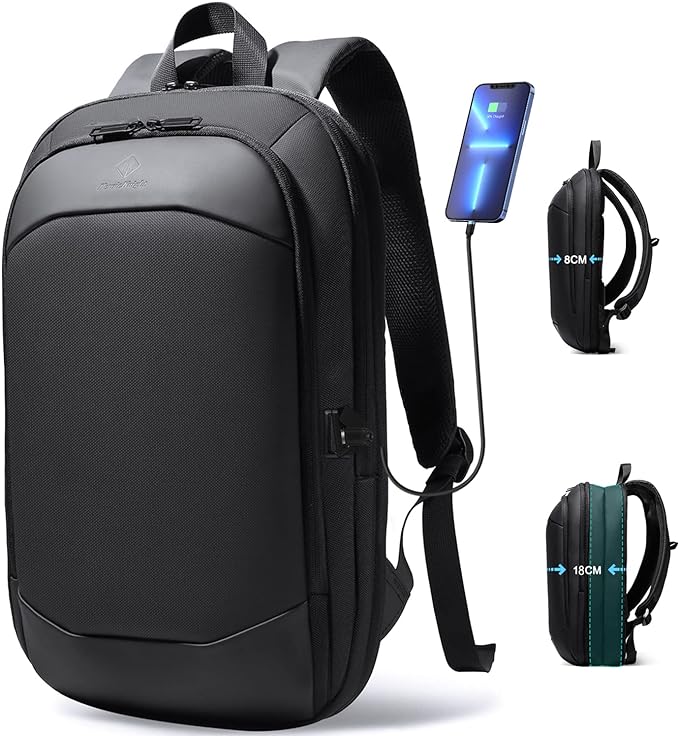 Business Backpack for Men 17 Inch,Slim & Expandable Waterproof Travel Laptop Backpack with USB Charger Port,Anti-Theft Lightweight Large Work Computer Bag,College Laptop Backpacks Gifts for Men Women