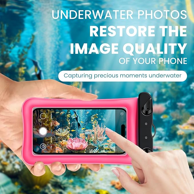 2 Pack Waterproof Floating Phone Pouch IPX8 Floatable Waterproof Phone Case with Lanyard Strap Universal Dry Bags Underwater Case Wallet for iPhone 15,14,13,12Pro Max Samsung,Up to 7.2" for Swimming