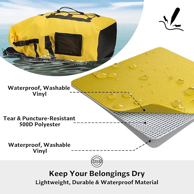 STOVER 5/10/25/30/40/55L Waterproof Dry Bag- Roll-Top Backpack w/Phone Case- Kayaking, Hiking, Camping, Boating- Men/Women