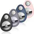 for Airtag Holder for Kids Hidden 4 Pack GPS Tracker Case, Anti-Removal Security Air Tag Case with Pins, GPS Cover Suitable for Children, Elderly, Pets, Backpack, Luggage (Black, Blue, Grey, Pink)