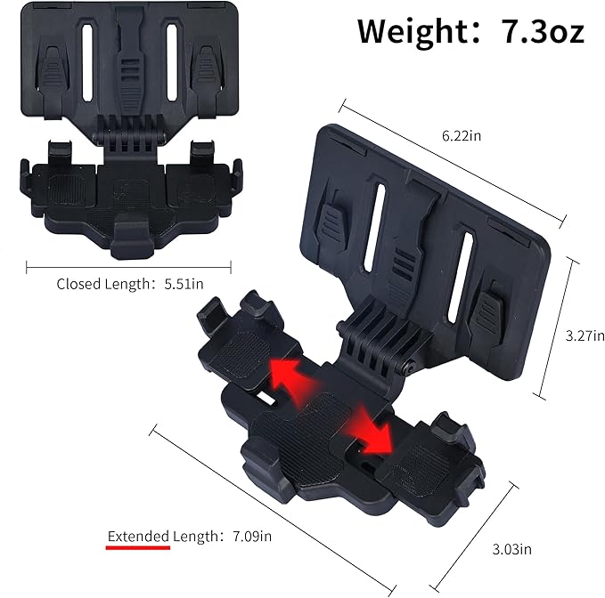 Tactical Gear Plate Carrier Vest Accessories, MOLLE Phone Chest Mount Holder for 6.0"-7.7" Screens, Quick-Release and Adjustable Tactical Phone Holder for Police Vest