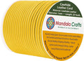 Mandala Crafts Round Genuine Yellow Leather Cord for Jewelry Making – 1mm Cowhide Leather Rope String Lace for Kumihimo – 20 Yards Cowhide Craft Cording Spool