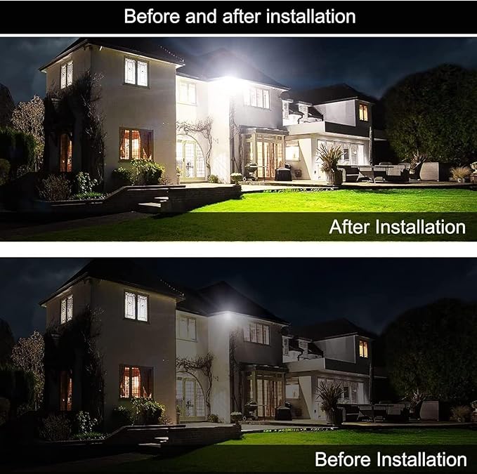 2Pack LED Flood Light Outdoor,250W LED Work Light 26500lmwith 6FT US Plug,IP66 Waterproof Exterior Security Lights,6000K Daylight White Outside Floodlights Slim Design for Playground Yard