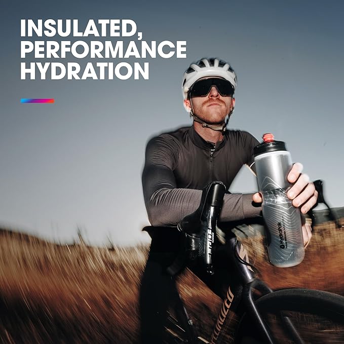 HydraPak | Polar Bottle - Polar Surge Insulated Bike Water Bottle 2-Pack - High Flow, Cycling & Sports Squeeze Bottle (Ascent Silver, 700ml / 24oz)