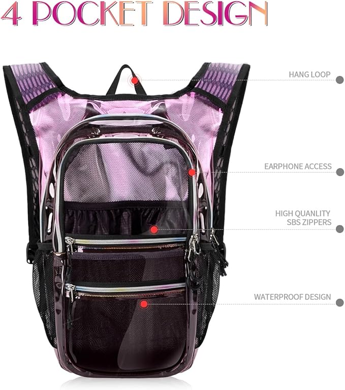 Hydration Pack, Water Backpack with 3L Hydration Bladder Lightweight Insulation, Festival Essential, Rave Hydration Backpack, Hydropack Backpack for Rave, Hiking, Biking, Festival Gear