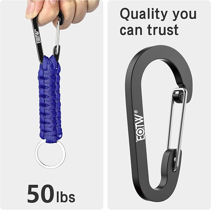 EOTW Paracord Keychain for Men Women Paracord Carabiner Backpack Keychain with Aluminum Clip for Camping Hiking Outdoor Gear