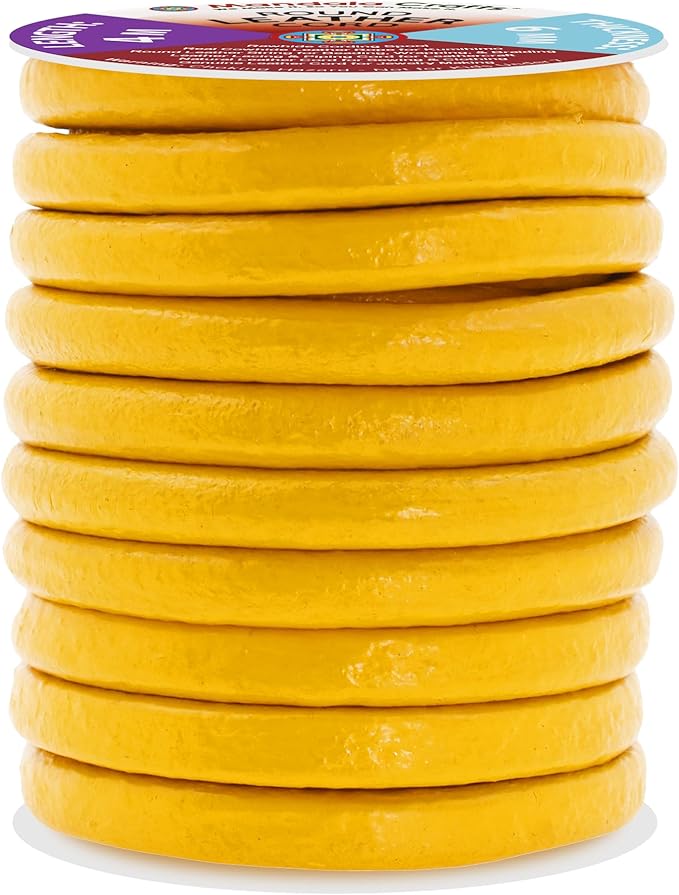 Mandala Crafts Round Genuine Mustard Yellow Leather Cord for Jewelry Making – 6mm Cowhide Leather Rope String Lace for Kumihimo – 4.4 Yards Cowhide Craft Cording Spool