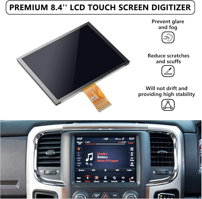 Replacement 8.4" Uconnect 4C UAQ LCD Monitor Touch-Screen, Radio Navigation New OEM Replacement Fit for Jeep Dodge RAM Chrysler 2017-2021 Replace#LA084X01(SL)(02)