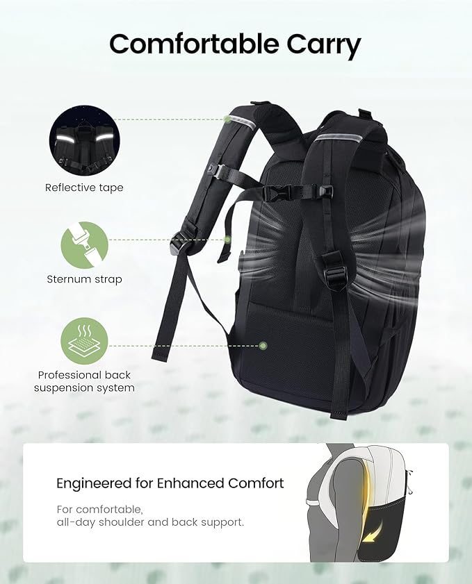 LOVEVOOK Everyday Laptop Backpack for Women & Men With Giant Tumbler Holder,18 Inch Classic Travel Work College Teacher Carry on Backpack Purse,Waterproof Computer laptop Bag Hiking Backpack,Black