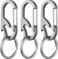 TISUR Titanium Carabiner Keychain Clip, Anti-Lost Key Ring Holder, Self-Locking Metal Gate Clip Key Chain Bottle Opener for Men Women