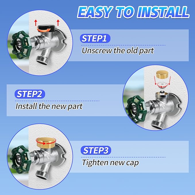 Boltigen 2 Sets Outdoor Faucet Repair Kit, Brass Vacuum Breaker Outside Faucet Set for VACVBKX1B, ASSE 1019-A Hose Bib Spigot Replacement Kit for Anti-Siphon Frost-Free Sillcock Valves