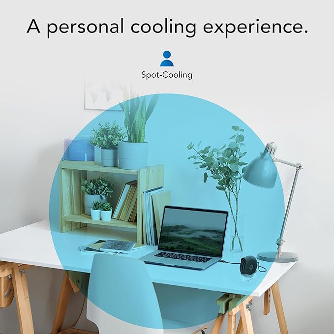 Vornado PEBL PAK Portable USB Desk Fan with Magnetic Base, Neoprene Travel Case Stand, 2 Speed Settings, Adjustable Airflow, Personal Cooling for Office, Home and Travel