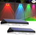 LIANGLOME Solar Fence Lights Outdoor, 2PK RGB Solar Lights for Outside Backyard, Patio, Deck Fence, Stair Handrail, Pool and Wall