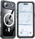 ANTSHARE for iPhone Air Case, Compatible with Magsafe, IP68 Waterproof Case, [Built-in Screen Protector] - 12 FT Military Dropproof - Full Body Heavy Duty Rugged Phone Cover - Black/Clear