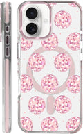 Case for iPhone 16,[Compatible with MagSafe],Disco Balls Pink Phone Case Design，for Women Girls Magnetic Clear Cover - Slim, Sleek, & Shockproof Protection