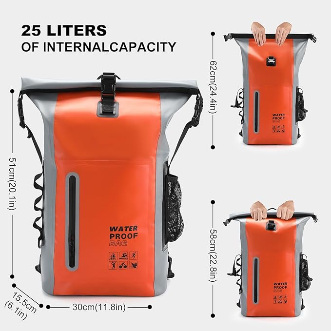 Waterproof Backpack, Waterproof Backpack That Can Float, Suitable for Kayaking And Beach Activities, Outdoor Moisture-Proof Bag