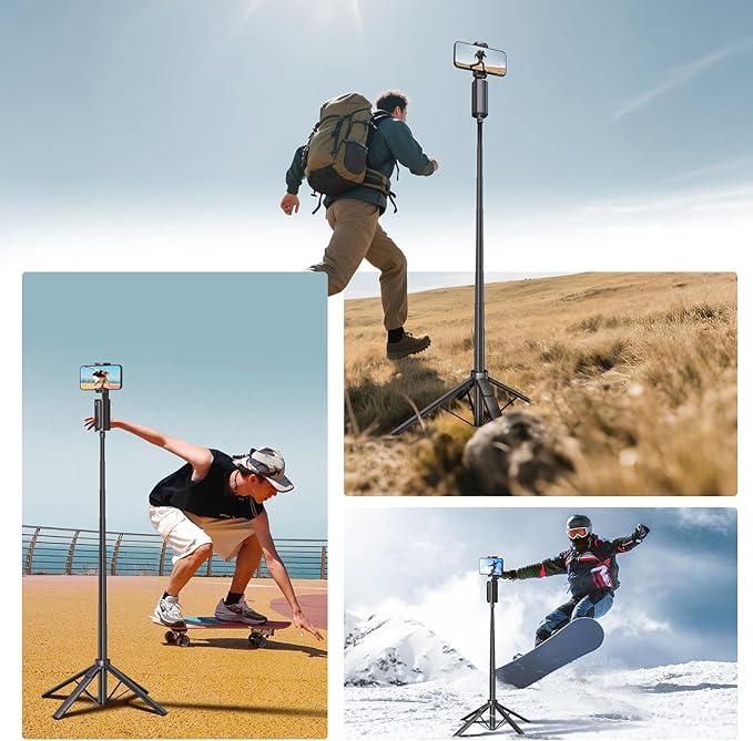 Fuloview Auto Face Tracking Tripod,67''Phone Tripod for iPhone,360° Rotation Follows Your Movement,Bluetooth Remote,Phone Holder for Vlog,Live Streaming, Video Call,Content Creators.