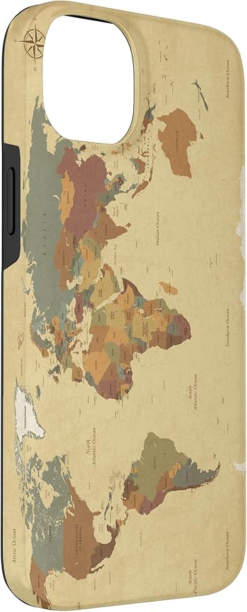 Globe Map Smartphone Cell Cover Gift World Map Pattern Phone Case for iPhone 14 Plus