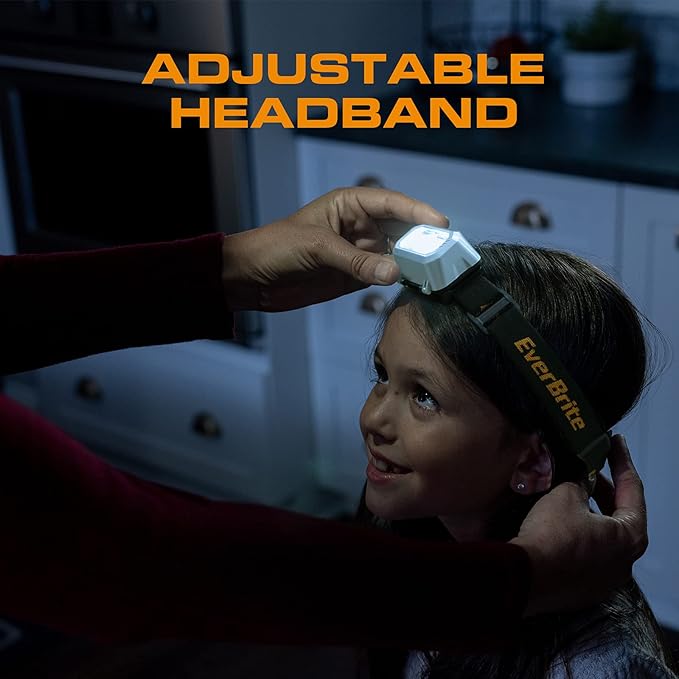 EverBrite LED Headlamp, 4 Lighting Modes, Pivoting Head with Adjustable Headband, IPX4 Water Resistant Perfect for Running, Camping, Hiking, Christmas, and Emergency, 3 AAA Battery Powered(2 Pack)