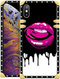 Compatible with iPhone Xs Max Case, Black White Red Slap Sexy Luxury Golden Decoration for Girl Women Soft TPU Shockproof Protective Hard PC Back for iPhone Xs Max