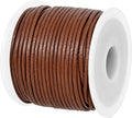 GENIQUE Real/Genuine Round Leather String Cord for Necklace, Bracelets, Jewelry, Kumihimo Braiding, DIY Projects (20 Metres) (1.5mm, Light Brown)