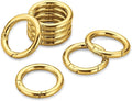 Gkeygo Key Ring Clip, 1 Inch Keychain Rings, 8 Pack Round Carabiner Clip for Keys, Buckle, Bags, Purses - Key Chain Hooks Replacement Keychains Lanyard DIY Crafts, Gold