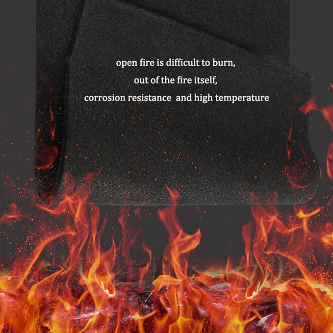 39"x39" Welding Fireproof Blanket Flame Retardant Mat Anti Fire Pad Outdoor Camping Barbecue Emergency Supplies BBQ Stove Grill Heat Insulation Carbon Felt Ground Table Protective Pad