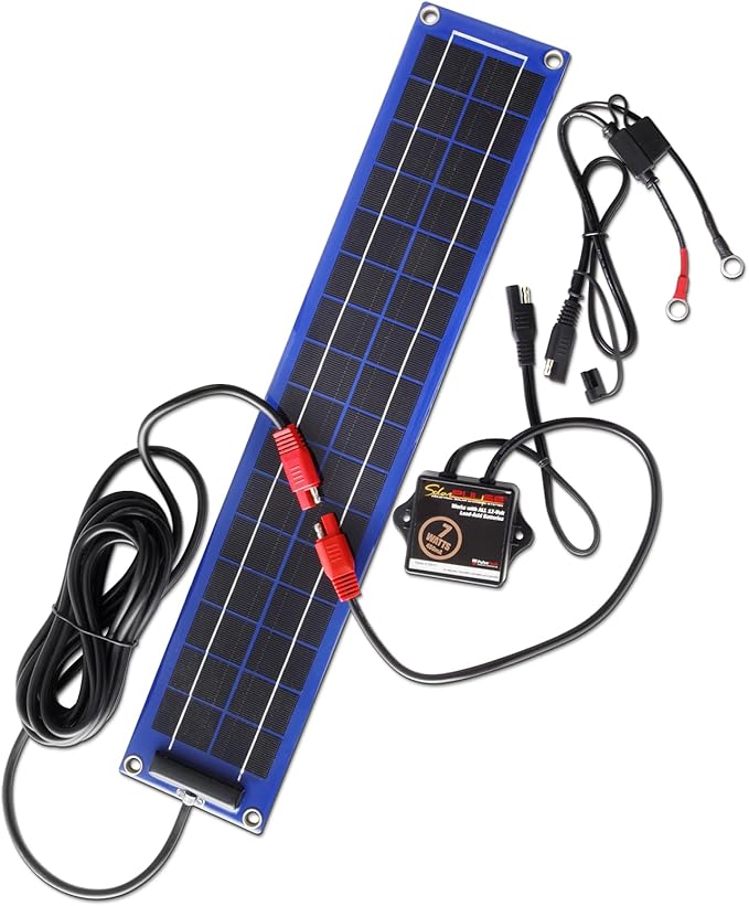 PulseTech SolarPulse SP-7 Slim Design Solar Battery Charger Maintainer, Blue, 7 Watt