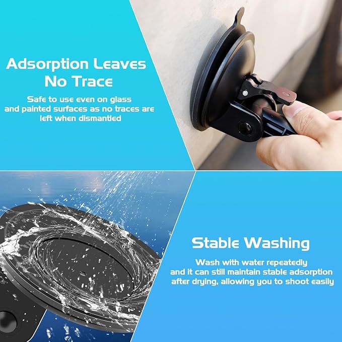 for Osmo Action 6 Osmo Nano Camera Suction Cup Mount,Quick Release Magnetic Mount 360 Rotation Suction Cup Holder Windshield Dash Holder with for DJI osmo Action 6 for GoPro Osmo Nano Accessories