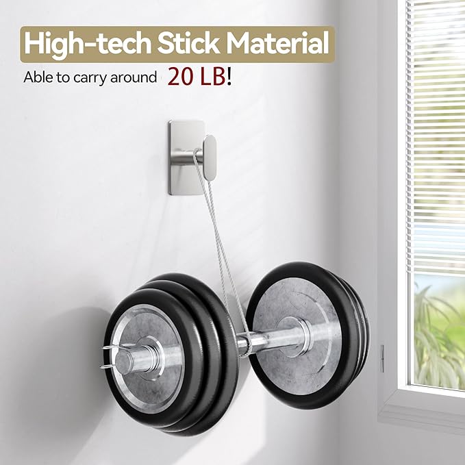 pickpiff Adhesive Towel Hooks for Bathroom: 20LB Extra Strong Wall Hanger for Shower Kitchen RV Dorm Apartment, Silver 8 Pack