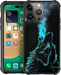 for iPhone 13 Pro Case, Blue Breathing Wolf Pattern Graphic Design Girl Boy Soft Silicone Hard Acrylic Shock Protection for iPhone 13 Pro